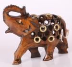 .slon dřevěný, zdobený - 6,4 cm - NOVINKA