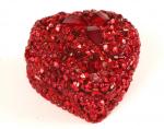 srdce mini - červená s kamínky 4,5 cm