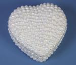 srdce velké - perličková, bílá 10 cm