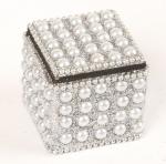 krabička mini - perličky, stříbrná 4x4 cm