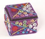 .krabička čtverec - fialová  5,5x5,5 cm - NOVINKA
