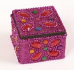 .krabička čtverec - fialová  5,5x5,5 cm - NOVINKA